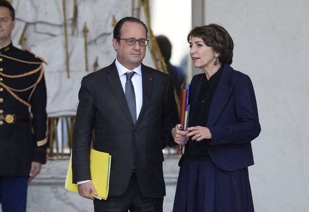 François Hollande et Marisol Touraine,après un conseil des ministres à l'Elysée le 28 octobre 2015