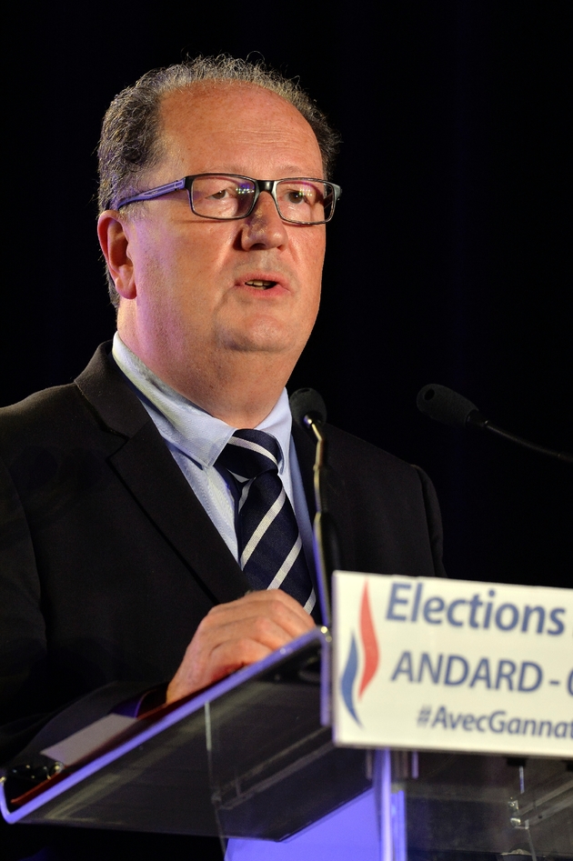 Pascal Gannat, responsable régional FN, le 4 novembre 2015 à Andard dans le Maine-et-Loire