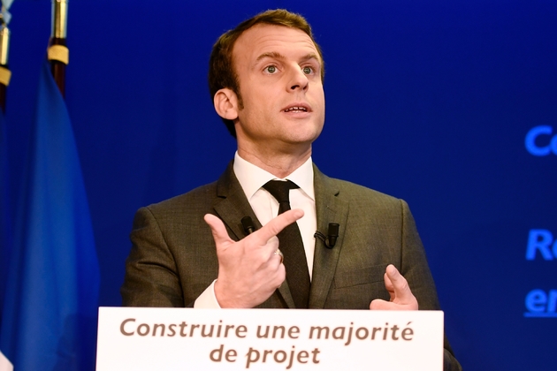 Emmanuel Macron, candidat à la présidentielle, lors d'une conférence de presse, le 19 janvier 2017 à Paris