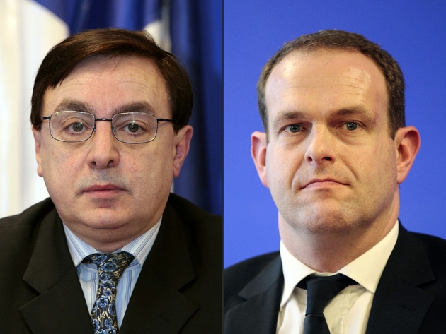 Montage de portraits de Jean-François Jalkh et Steeve Briois réalisé le 28 avril 2017
