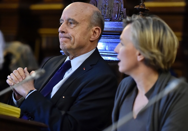 Alain Juppé et Virginie Calmels lors d'une session extraordinaire du conseil municipal le 6 mars 2017 à Bordeaux