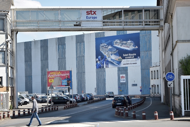 Le chantier naval STX de Saint-Nazaire, le 19 avril 2017