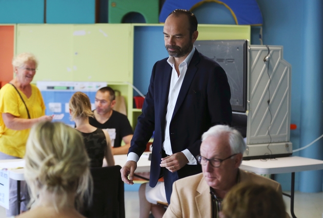 Le Premier ministre Édouard Philippe a voté dimanche 18 juin 2017 à 08h25 dans une école du centre-ville du Havre