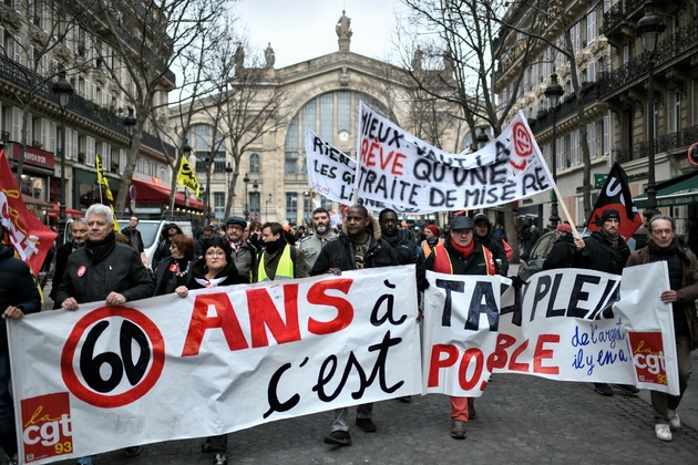 Manifestation à Paris le 28 décembre 2019 contre la réforme des retraites