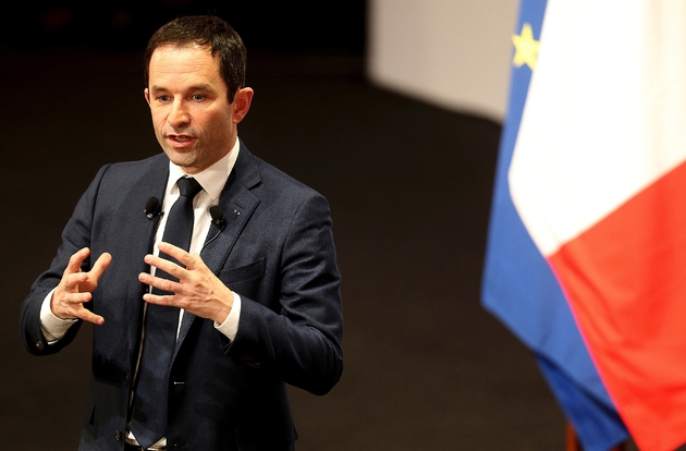 Le candidat du parti socialiste à la présidentielle Benoît Hamon, lors d'un meeting à Reims, le 4 mars 2017