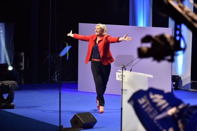 Marine Le Pen, candidate Front national à la présidentielle, le 26 mars 2017 en meeting à Lille