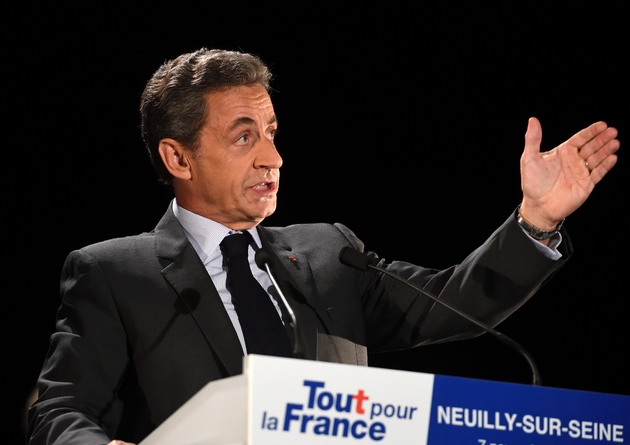Nicolas Sarkozy, candidat à la primaire de la droite, lors d'un meeting à Neuilly-sur-Seine, le 7 novembre 2016