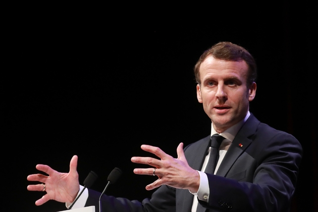 Emmanuel Macron au festival de la BD d' Angoulême, le 30 janvier 2020