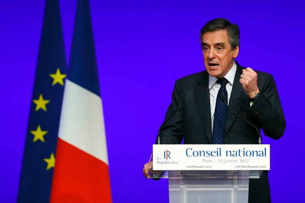 François Fillon lors de son discours devant le conseil national LR le 14 janvier 2017 à Paris