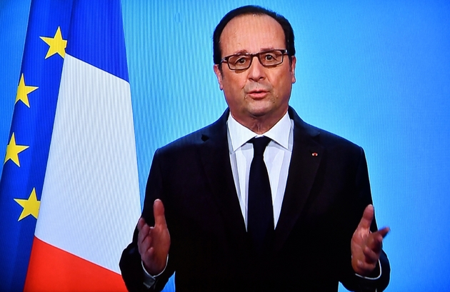 Le président François Hollande annonce à la télévision qu'il ne sera pas candidat à un second mandat, le 1er décembre 2016 à Paris