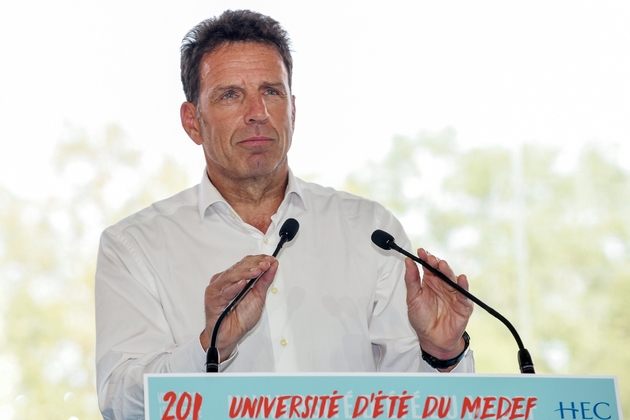 Le président du Medef Geoffroy Roux de Bézieux le 28 août 2018 à Jouy-en-Josas