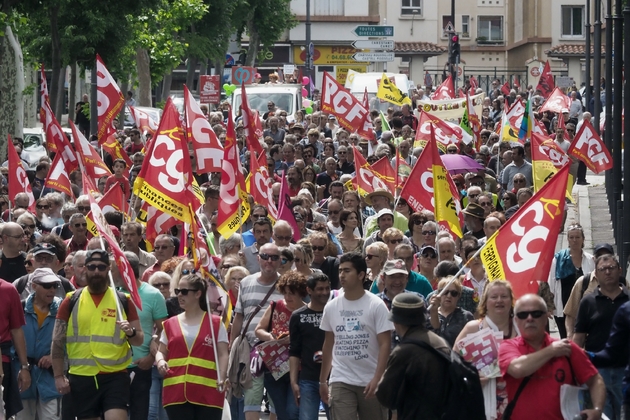 Des anti-Macron manifestent à Perpignan, le 26 mai 2018