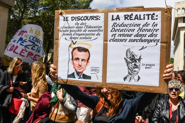 Manifestation contre le projet de réforme de la fonction publique, à Montpellier, le 9 mai 2019