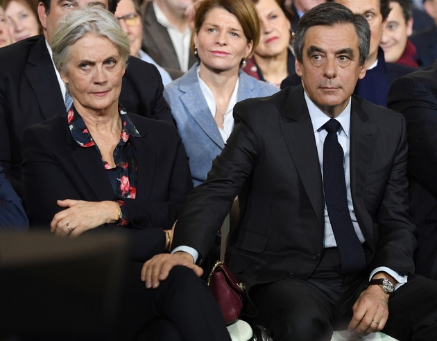 François et Penelope Fillon le 29 janvier 2017 lors d'un meeting de campagne à La Villette à Paris