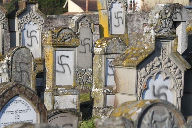 Le cimetière juif de Westhoffen où 107 tombes ont été profanée, à Westhoffen le 4 novembre 2019