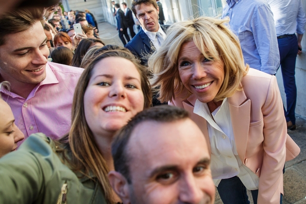 Brigitte Macron assistait au concert dans la cour de l'Elysée, le 21 juin 2018