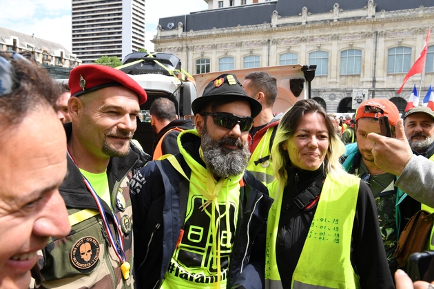 Jérôme Rodriguez défile à Paris lors de la manifestation des 