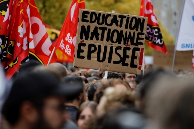 Manifestation d'enseignants à Bobigny, en Seine-Saint-Denis, le 3 octobre 2019