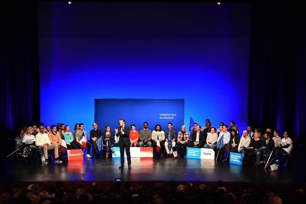 Emmanuel Macron, le candidat d'En Marche! à la présidentielle, le 28 février 2017 à Angers
