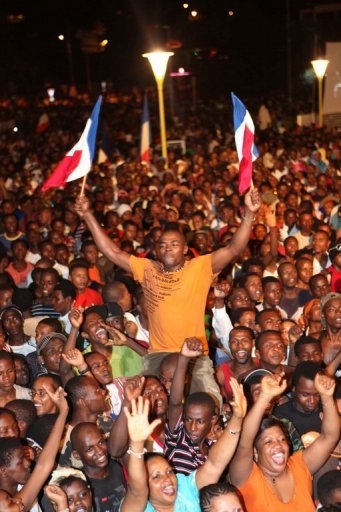 29 mars 2009, Mamoudzou (Mayotte) fête la victoire du 