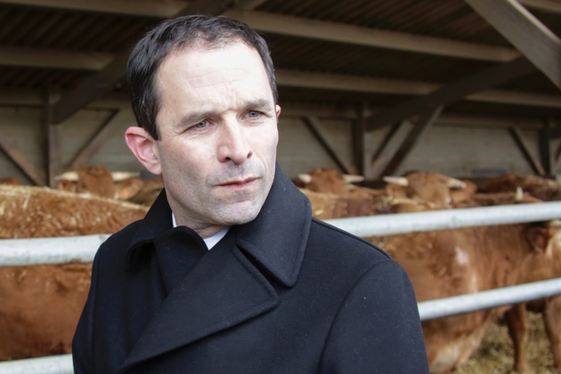 Le candidat à la présidentielle Benoît Hamon à La Souterraine, en France, le 9 février 2017