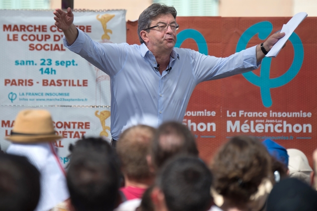 Le leader de La France Insoumise, Jean-Luc Mélenchon, à Marseille le 27 août 2017