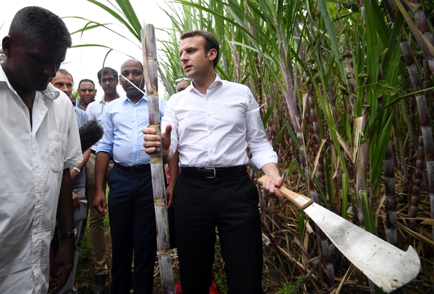 Emmanuel Macron, le 25 mars 2017 près de saint-Leu sur l'île de La Réunion