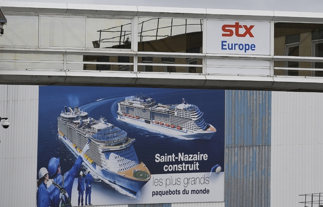 Les chantiers navals de STX France à Saint-Nazaire près de Nantes, le 27 juillet 2017