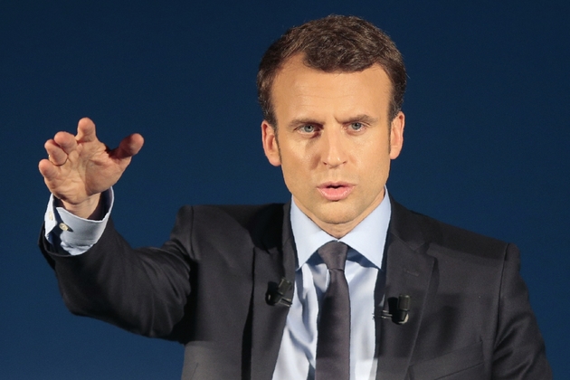 Le candidat à la présidentielle d'En marche! Emmanuel Macron le 7 avril 2017 à Furiani