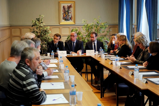 Emmanuel Macron, lors du conseil municipal de Gasny, le 15 janvier 2019