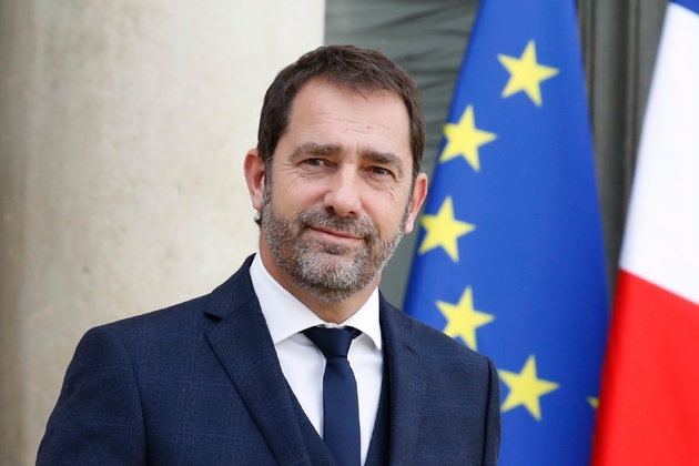 Le porte-parole du gouvernement Christophe Castaner quittant l'Elysée après un conseil des ministres le 4 octobre 2017