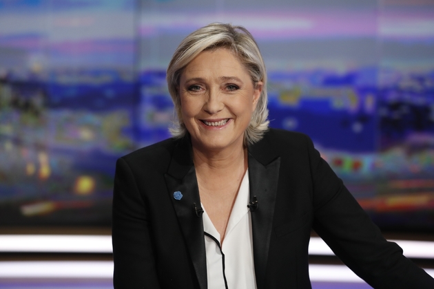 Marine Le Pen invitée du JT de TF1 à Boulogne-Billancourt, le 22 février 2017