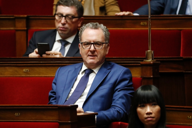 Richard Ferrand (c), chef de file des députés de La République en marche, le 17 octobre 2017 à l'Assemblée nationale à Paris