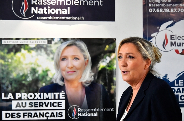 La présidente du Rassemblement National (RN), le 8 février 2020 à Gavignac, en Gironde