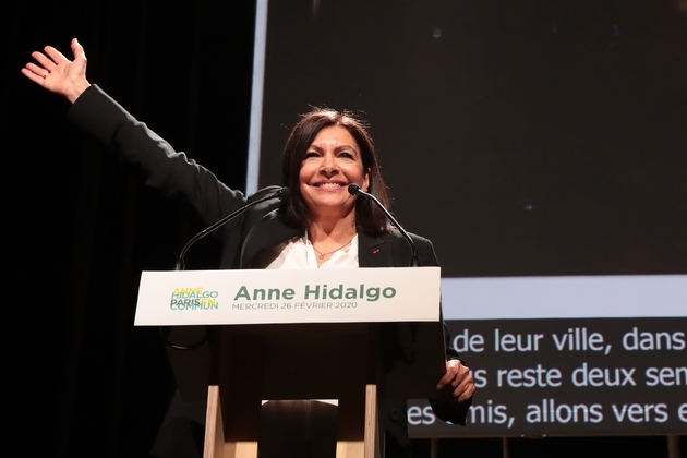 Anne Hidalgo en meeting le 26 février 2020 à l'Elysée Montmartre à Paris