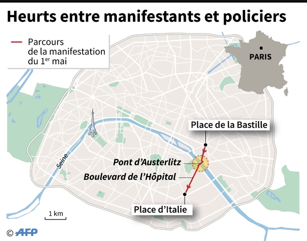 Heurts entre manifestants et policiers