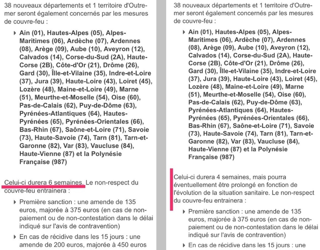 Capture d'écran, site du ministère de l'Iinterieur