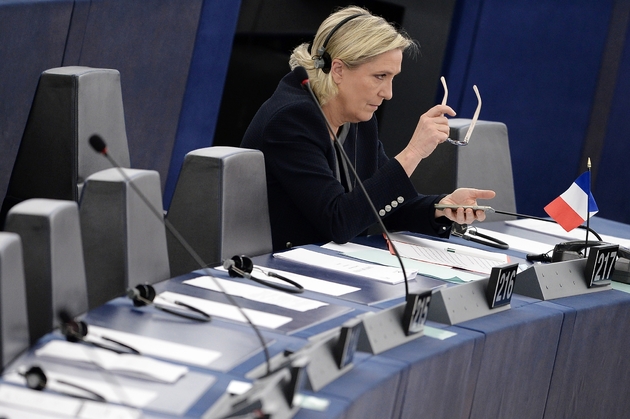 Marine Le Pen au Parlement européen le 26 octobre 2016 à Strasbourg