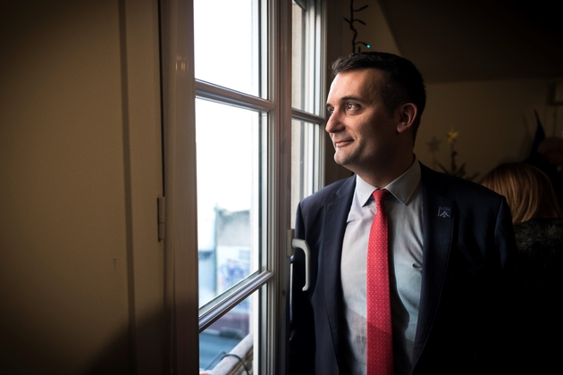 L'ancien numéro deux du Front national Florian Philippot, le 18 décembre 2017 à Saint-Ouen près de Paris