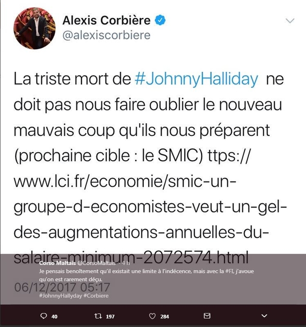 Alexis Corbière tweet