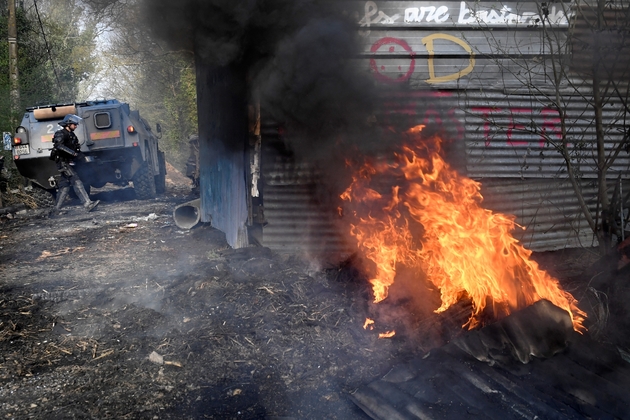 Des échauffourées ont eu lieu le 13 avril 2018 sur la ZAD de Notre-Dame-des-Landes