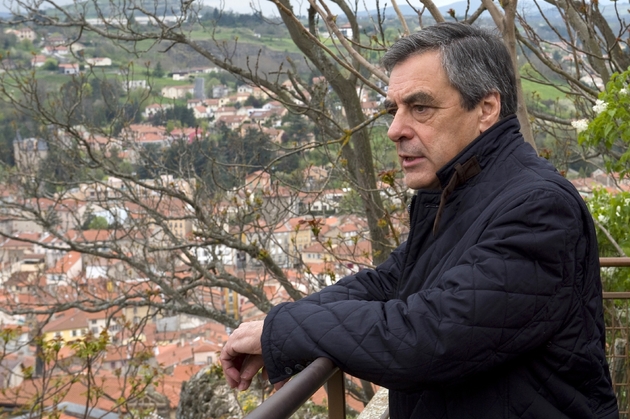Le candidat de la droite à la présidentielle François Fillon, le 15 avril 2017 au Puy-en-Velay (Centre) 