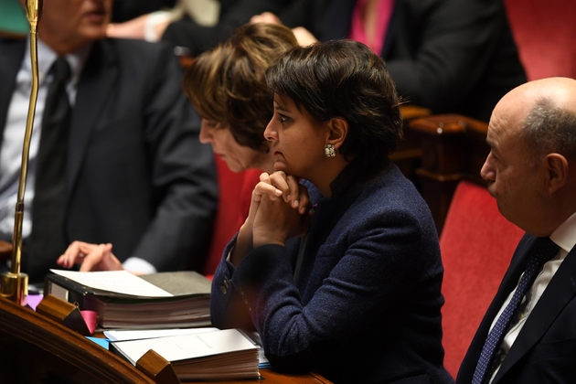 Najat Vallaud-Belkacem lors des questions au gouvernement à l'Assemblée nationale le 7 décembre 2016 à Paris 