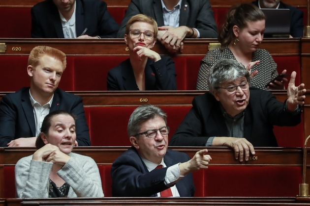 Des membres du groupe La France insoumise (LFI), à l'Assemblée nationale, le 25 février 2020