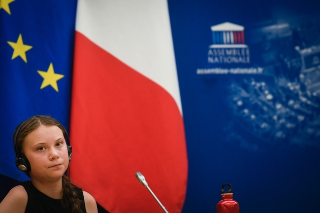 La jeune Suédoise Greta Thunberg reçue à l'Assemblée nationale, le 23 juillet 2019 à Paris