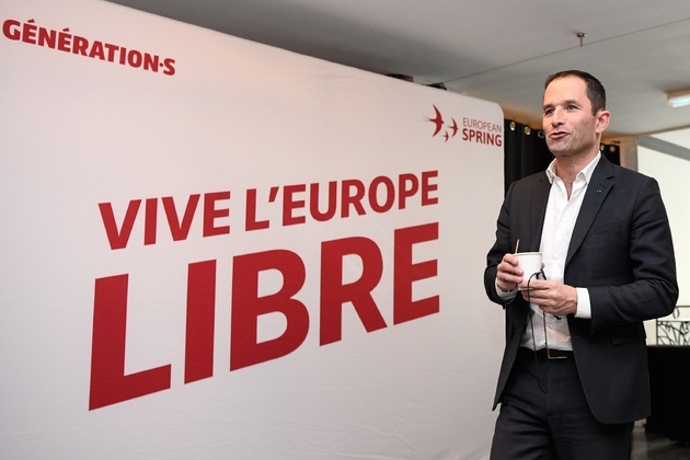 Benoît Hamon, fondateur du parti Générations.s lors d'un meeting pour les Européennes, le 3 avril 2019 à Paris