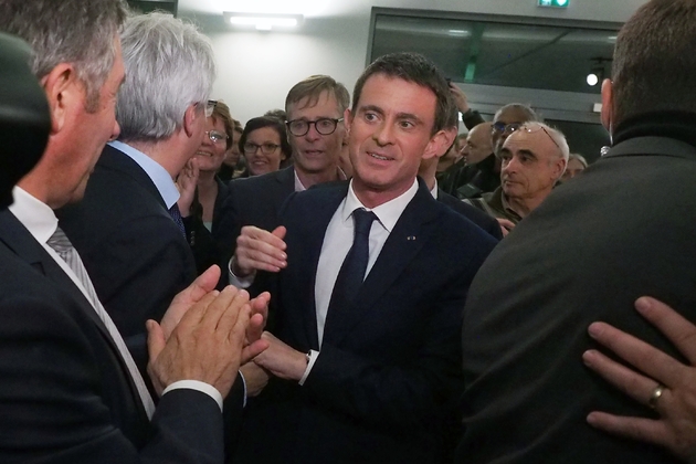 Manuel Valls en meeting le 12 décembre 2012 à Villemoustaussou dans le sud de la France