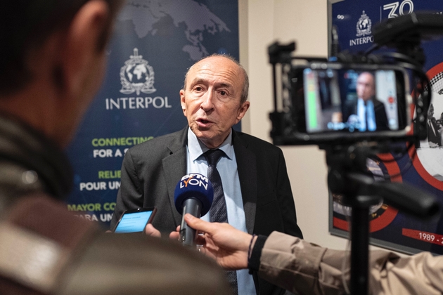 Gérard Collomb, le maire de Lyon s'adresse aux journalistes le 27 novembre 2019 