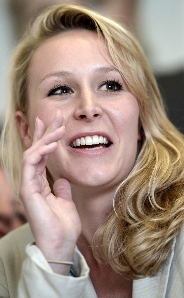 Marion Maréchal Le Pen lors d'un meeting de campagne à Bayonne le 11 avril 2017