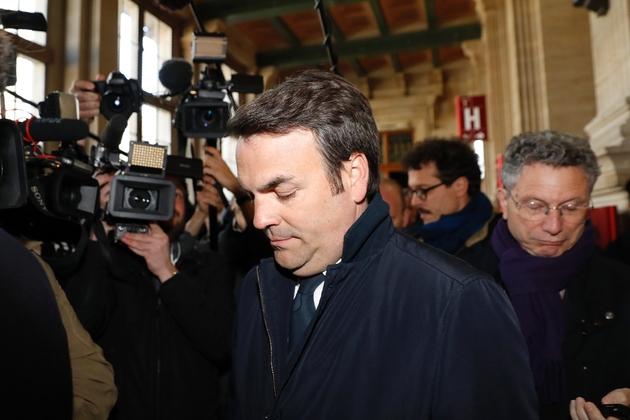 Thomas Thévenoud, l'ancien secrétaire d'Etat, lors de son arrivée au tribunal correctionnel de Paris, le 19 avril 2017